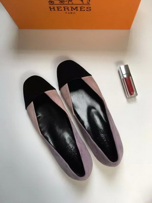 HERMES Shallow mouth flat shoes Women--009